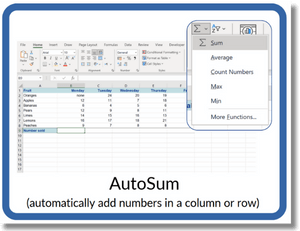 AutoSum in Excel link