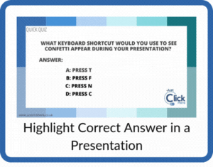 Highlight Correct Answer in a Presentation Link