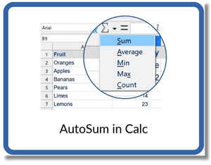 AutoSum in LibreOffice Calc Image