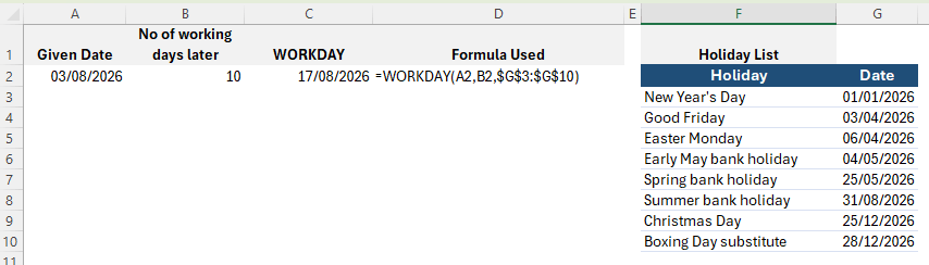 WORKDAY Example screenshot